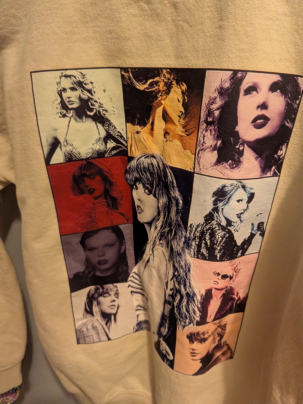 Taylor Swift Beige Crewneck Sweatshirt with Multicolor Photo Collage - Picture 4 of 7